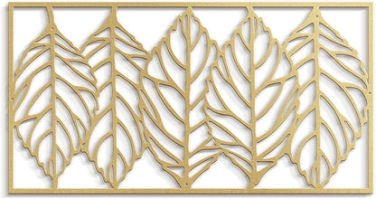 SIGNLEADER Metal Wall Decor Leaf Blade Minimalist Modern Abstract Wall Sculpture Hangings Home Decoration for Living Room, Bedroom, Bathroom, Kitchen, Outdoor - 36" Gold