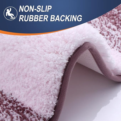 OLANLY Bathroom Runner Rugs Mat 44x24, Extra Soft Absorbent Microfiber Bath Rugs, Rubber Backing, Quick Dry, Washable Long Bath Mats for Bathroom Floor, Tub and Shower, Home Decor Accessories, Mauve