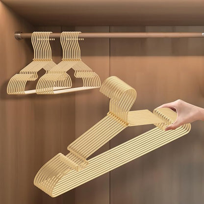 Gold Aluminum Clothes Hangers, 30 Pack 16.5 Inch Metal Shirt Hangers, Lightweight and Sturdy Heavy Duty Hangers for Suit Jackets and Dress Wedding Dresses Etc