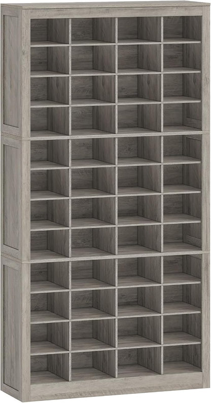 Hzuaneri Shoe Storage Cabinet, 48 Pairs Free Standing Closet Organizer, 9 inch Widened Cell Wood Shoe Organizer, 12 Tiers Vertical Space Saving Shoe Rack for Entryway, Cloakroom, Greige SR39605X