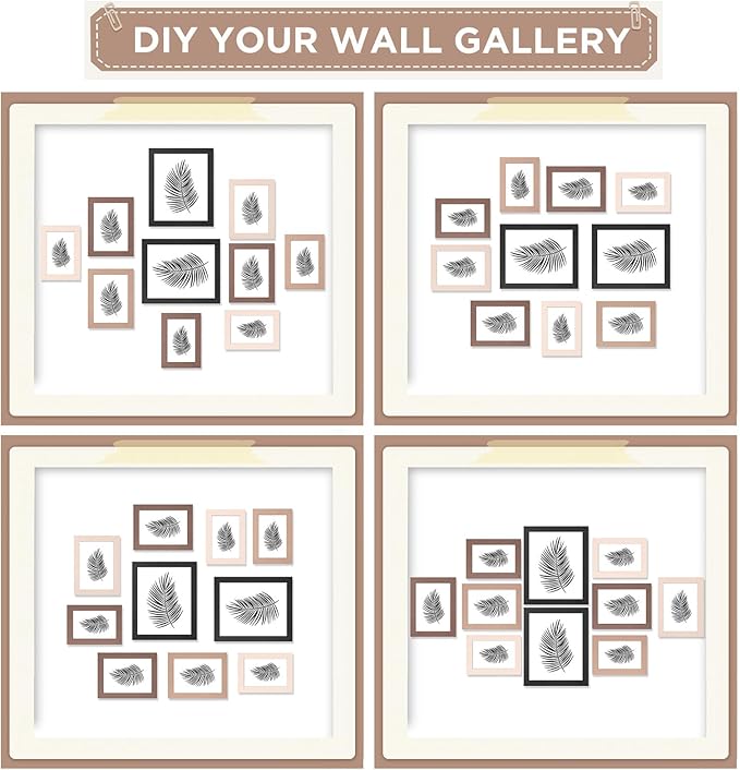 Funtopia 8x10 Picture Frames, Photo Frames Collage Wall Decor for Family, 5x7 4x6 Picture Frame Set for Wall Hanging or Tabletop Display