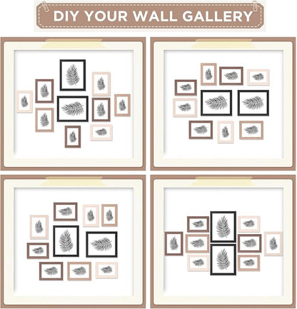 Funtopia 8x10 Picture Frames, Photo Frames Collage Wall Decor for Family, 5x7 4x6 Picture Frame Set for Wall Hanging or Tabletop Display