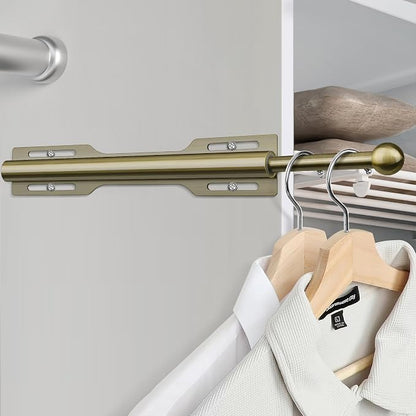 12" Valet Rod for Closet Pull Out (2 Pack, Antique Brass)