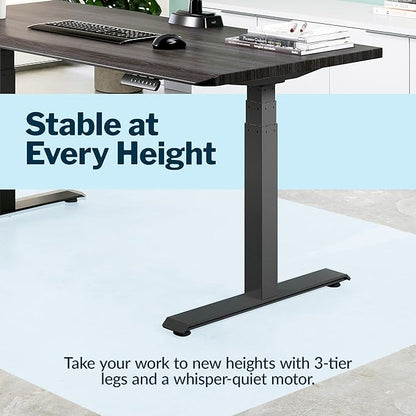 Vari ComfortEdge 60x30 Inch Adjustable Electric Standing Desk – Sit Stand VariDesk with Memory Presets, Sloped Edge, 200 LB Capacity + Tool-Free Assembly (Espresso Wood)