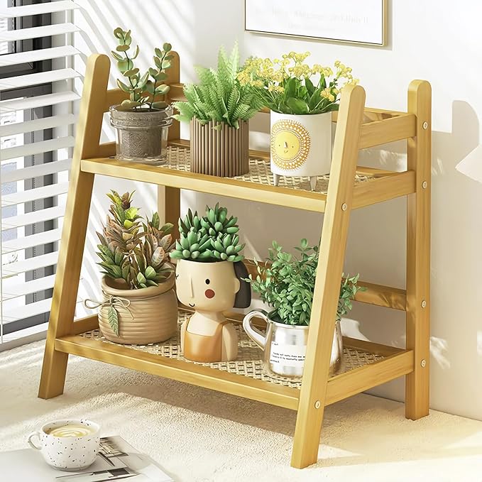 Narrow Mug Holder Countertop, Tea and Coffee Bar Station Organizer, Bamboo Matcha Stand, Cup Display Shelf, Condiment Storage Rack for Kitchen Counter Cabinet, 2 Tier