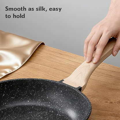 8 inch Nonstick Frying Pan Skillet, Non Stick Granite Fry Pans, Omelette Pan, Egg Frying Pan with Heat-Resistant Handle, Requires Installation, PFOA Free Chef's Pan, Induction Compatible