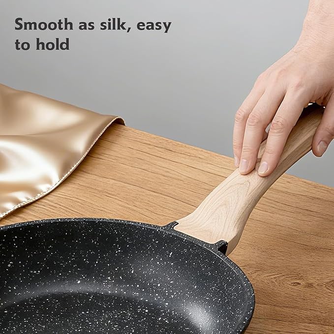 10 inch Nonstick Frying Pan Skillet, Non Stick Granite Fry Pans, Stone Cookware Omelet Pan, Egg Frying Pan with Heat-Resistant Handle, Requires Installation, PFOA Free Chef's Pan, Induction Compatible
