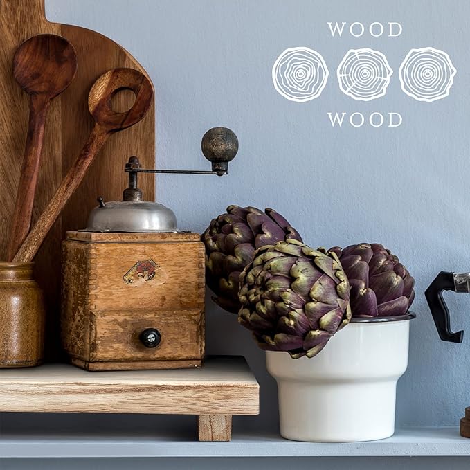 Nuogo Wood Riser Tray Soap, Stand Soap Tray for Kitchen Sink, Wood Pedestal for Kitchen Counter Sink Stand Decorative Rustic Bathroom Dishes Plant Bottles Candles Display(12 x 7 Inch,Natural)