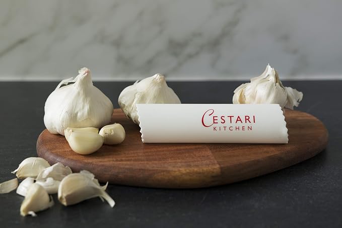 Garlic Peeler - Silicone Easy Roll Garlic Roller Tube - Sturdy Thick Odor Free Silicone - Removes Garlic Peels in Seconds - Peels Multiple Cloves - BPA Free