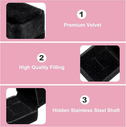 MAQUITA 20 Pcs Velvet Ring Box for Wedding Ceremony Engagement Ring Box Jewelry Boxes Packaging Display Ring Case Earring Storage Holder for Proposal Anniversary Birthday Gift