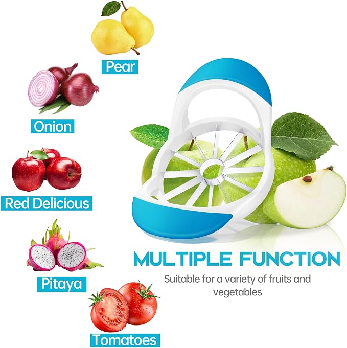 Supercenter Apple Cutter, Apple Corer and Slicer - 4.72 Inch Apple Slicer | Stainless Steel Apple Corer Tool with 12 Super Sharp Blades, lightweight Apple Slicer and Corer with Anti-slip Handle