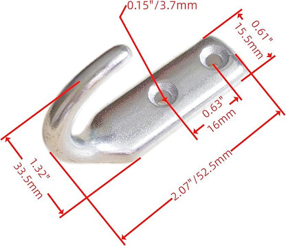 Heavy Duty Stainless Steel 316 Wall Hook, Marine Grade Wall Hanging Key Clothing Single Coupler, Garage Hook Storage Utility Hooks (Type J-6pcs)