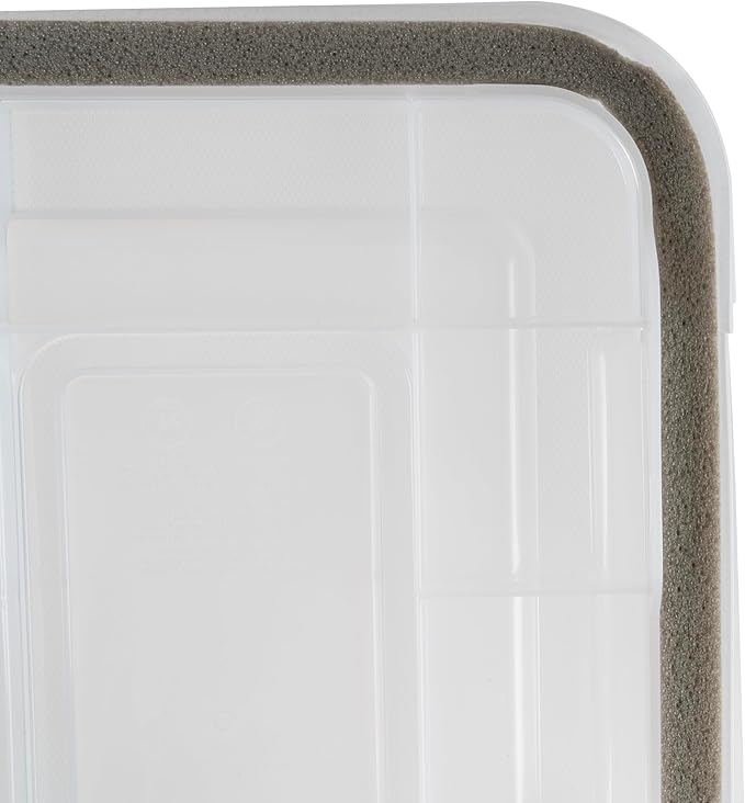 IRIS USA WeatherPro Photo Storage Case with 7 Inner 4" x 6" Picture Cases, Transparent Weathertight Organization Container for Pictures Scrapbooking Stationery Journaling Ephemera Art Supplies, Clear