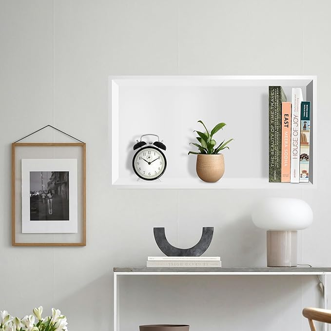 Shower Niche 24" X 12" White, Stainless Steel Wall Niche Recessed Shower Shelf for Bathroom Storage, No Tile Needed Over Mount Installation
