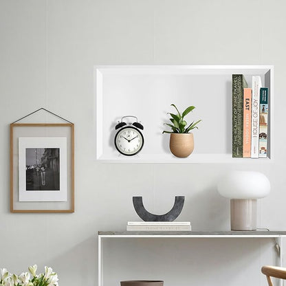 Shower Niche 24" X 12" White, Stainless Steel Wall Niche Recessed Shower Shelf for Bathroom Storage, No Tile Needed Over Mount Installation