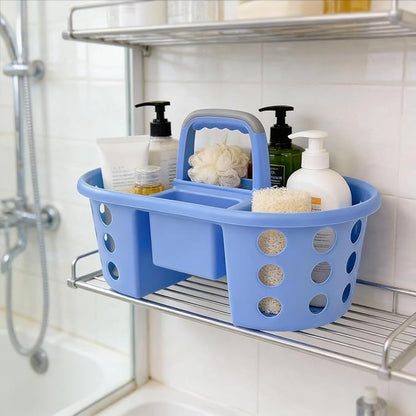 Large Shower Caddy Portable 2PC - Made in USA Plastic Jumbo Size Dorm Storage Candy Tote with Handle Shower Organizer for Bathroom, Pantry, Kitchen, College Dorm, Periwinkle