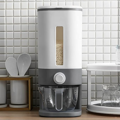 Sooyee 23 Lbs Rice Dispenser with Measuring Cup and One Drawer Food Storage Containers for Rice, Corn,Soybean & Oatmeal,Airtight, Moisture Proof