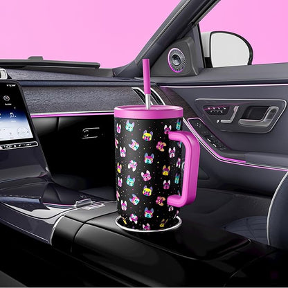 Meoky 40 oz Tumbler with Handle and Straw: Stainless Steel Insulated Tumbler with Lid and Straw - 100% Leak Proof Tumbler for Car Cup Holders - Travelers Commuters Workers, Dog