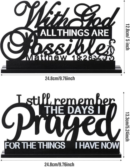 Jetec I Still Remember The Days I Prayed Sign Inspirational Table Blessed Signs Motivational Decor Farmhouse Table Home Centerpieces Faith Wooden Shelf for Living Room Office(Stylish Style)