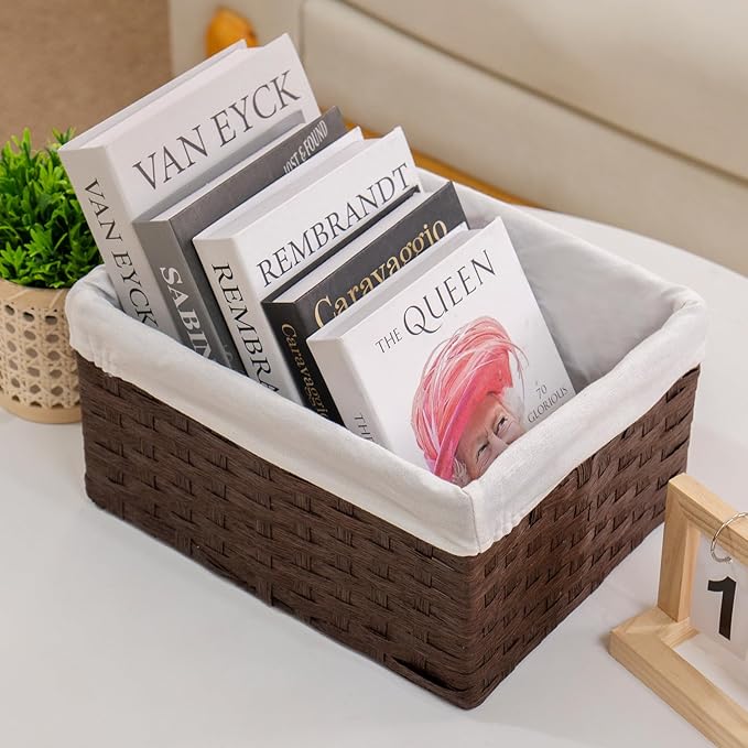 JLKIMZVO Desktop Storage Baskets Woven Decorative Baskets for Organization For Home Decor Bedroom Baby Room Living Room