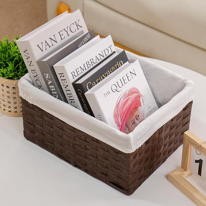 JLKIMZVO Desktop Storage Baskets Woven Decorative Baskets for Organization For Home Decor Bedroom Baby Room Living Room