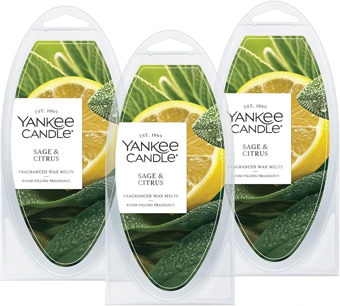 Yankee Candle Sage & Citrus Wax Melts, Pack of 18, for Candle Making and All Wax Warmers