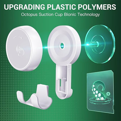 LUXEAR Suction Hooks Powerful Vacuum Suction Cup Hooks-2PACK Razor White