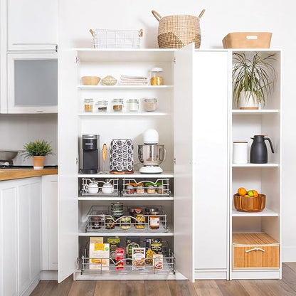 HOLDN’ STORAGE Pull Out Cabinet Organizer, Slide Out Drawer for Kitchen Cabinets & Pantry, Roll Out Shelf for Pots, Pans & Under Sink Storage, Heavy-Duty Full-Extension, 20"W x 21"D x 5"H