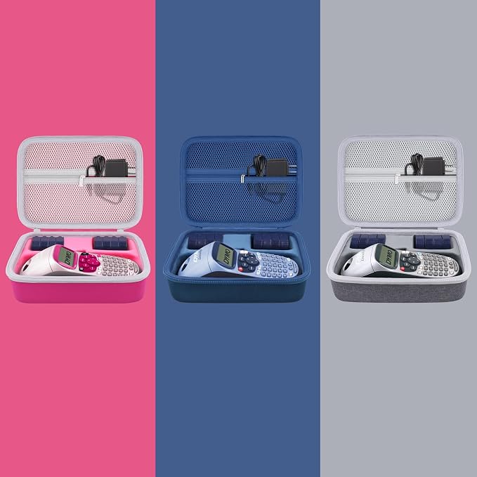 Label Printer Case Compatible with DYMO LetraTag LT-100H/LT-100H Plus Handheld Label Maker(Rose Red Case)