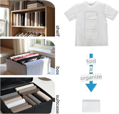 7 Pcs PLIIO Medium Filers, Foldable Clothes Organizer, Space-Saving Closet and Suitcase solution, Wrinkle-Free Storage Solution for Home and Travel, Wardrobe Organizer and Clothes Folder