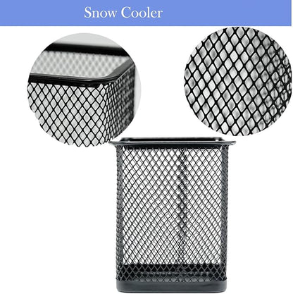 Pen Holder Pencil Holder Metal Pen Holder Cup Pencil Holder for Desk Office Pen Pencil Organizer for Desk Black, Square 4 Pack