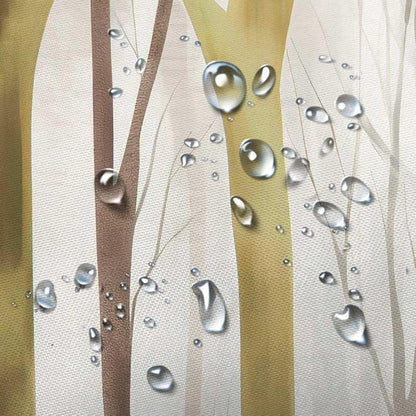 MERCHR Brown Yellow Tree Fabric Shower Curtain, Art Style Abstract Birch Forest Rustic Wood Polyester Fabric Waterproof Bath Curtain, Farmhouse Bathroom Shower Curtains with Hooks 72X75 Inch
