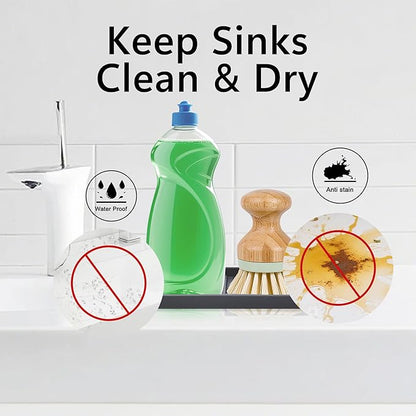 Mofason Silicone Sponge Holder, Tray for Soap and Sponge, Kitchen Sink Tray, Accessories to Help You Clean Kitchen Sink Sponge Rack（Gray, 2 Pack）