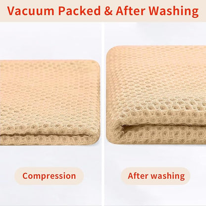 Homaxy 100% Cotton Waffle Weave Kitchen Dish Cloths, Ultra Soft Absorbent Quick Drying Dish Towels, 12 x 12 Inches, 24-Pack, Apricot