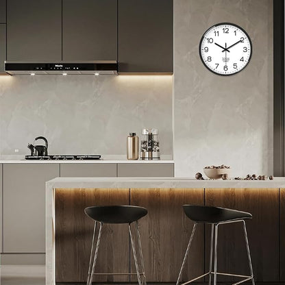 XNM Minimalist Wall Clocks Battery Operated 12 Inch Classic White Analog Wall Clock for Living Room Bedroom Round Silent Wall Clock
