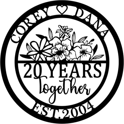 Personalized Gifts for Parents 50th/10th/25th/30th/40th/60th/Every Anniversary Wedding Gifts for Couple Parent Husband Wife, Best Wedding Anniversary Custom Gifts, Custom Metal Name Sign