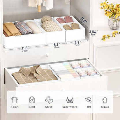 DIMJ Drawer Organizer Clothes - 28 Pack Baby Dresser Organizer for Nursery Closet Organization, Fabric Drawer Organizer Bins for Underwears Socks Bras, Foldable Storage Dividers for Bedroom