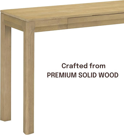 NTC Flow 47-Inch Console Table, Modern Solid Wood Entryway Table with Hidden Drawer, Waterproof & Heat Resistant, Narrow Table for Hallway, Living Room & Foyer, Sand
