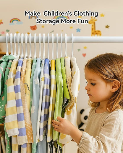 Plastic Baby Hangers, Pack of 60, Ultra Slim Closet Hangers, Non-Slip, Space-Saving, Sturdy, 11" W x 6.1" H (for Children Aged 0-6 Years), White, UAPY0660W