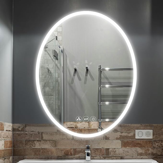 Blossom 20'' x 30'' LED Mirror for Bathroom Lighted Vanity Mirror for Wall Front Lights + Backlit LED Bathroom Mirror Anti-Fog Tempered Glass ETL Listed, Wall Mounted LED Vanity Mirror