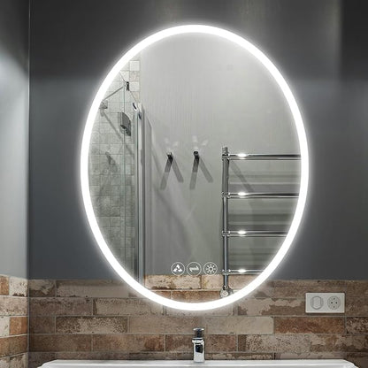 Blossom 20'' x 30'' LED Mirror for Bathroom Lighted Vanity Mirror for Wall Front Lights + Backlit LED Bathroom Mirror Anti-Fog Tempered Glass ETL Listed, Wall Mounted LED Vanity Mirror