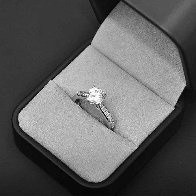 Oirlv Premium Leather Ring Box Small Black Ring Gift Box Proposal Wedding Engagement