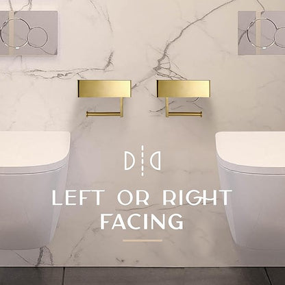 Day Moon™ Brushed Gold Toilet Paper Holder with Shelf, Wipe Holder for Bathroom Flushable Wipes Dispenser, Toilet Paper and Wipes Holder, Toilet Paper Holder with Storage