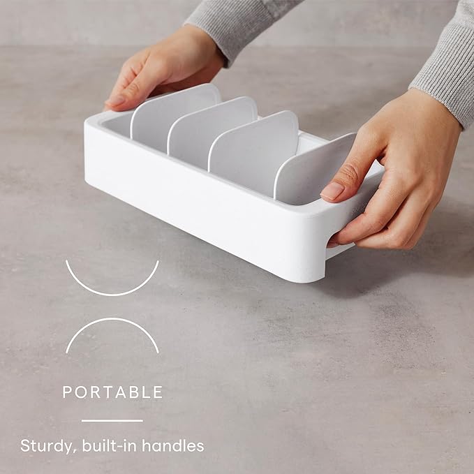 YouCopia StoraLid Bottle Lid Holder, Water Bottle Lid Storage for Kitchen, Speckled White