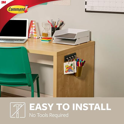 Command Key Rail, Holds up to 2 lb, 8-inch Rail with 4 Key Hooks and 6 Command Strips, Slate, Removable Key Hooks for Entryway or Hallway, Hang Keys, Hats, Dog Leashes, and Accessories