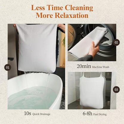 Luxury Bathtub Pillow,Head,Neck & Back Support,Quick-Drying 5D Mesh Core,Gift for Bath Lovers,Adjustable Thickness Fits Any Bathtubs,Easy to Maintain,Light Grey