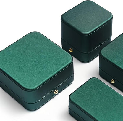 Oirlv Gorgeous Blackish Green Ring Box Premium Leather Ring Bearer Box for Wedding,Proposal Jewelry Gift Case