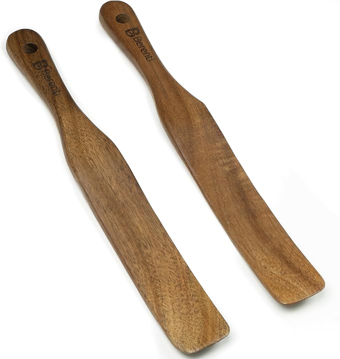 2 PCS Spurtle Wooden Spatula for Sourdough Starter – Long Skinny Wooden Spurtle Stir Stick for Mixing, Stirring & Reaching Jars – Sourdough Spurtle Tool for Baking & Cooking