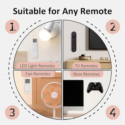 Remote Control Holder Magnetic Wall Mount Self-Adhesive, 6 Pack Upgraded Silicone Remote Organizer Storage 360° Rotation Wall Holder for Home Office TV, Fan and Air Conditioner Remote Control