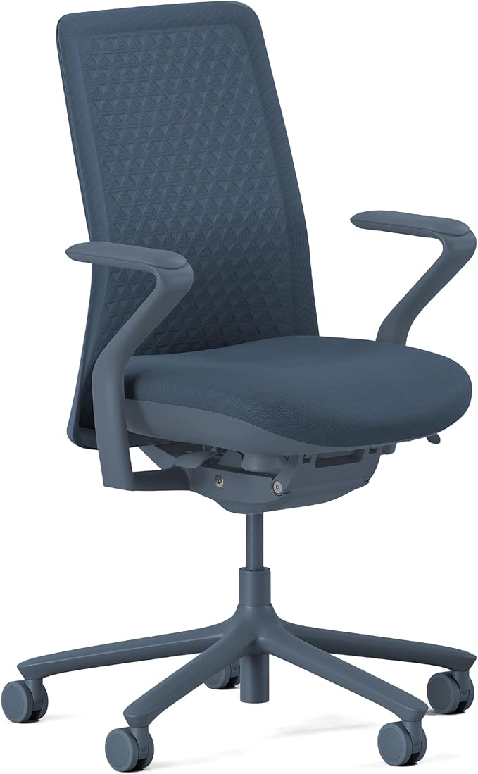 Branch Verve Chair - High Performance Executive Office Chair with Contoured Back and Adjustable Lumbar Support - High Density Foam Cushion and 3D Knit Back - Fits 5' to 6', Up to 275 lbs, Cobalt